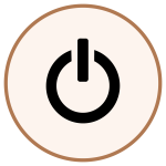 Power button icon for turning a device on or off
