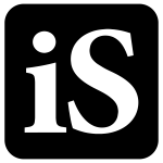 Logo-style icon: white lowercase 'is' on a black rounded-square background.