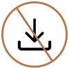 Downloads are disabled: crossed-out download symbol inside a circle